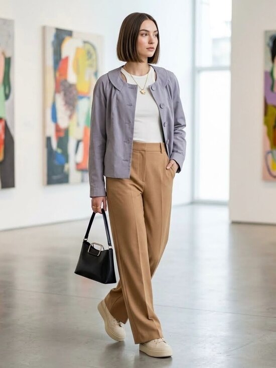 Liz Claiborne Jackets & Blazers - Vintage 60s Mod Liz Claiborne Gray Swing Jacket Peter Pan Collar L